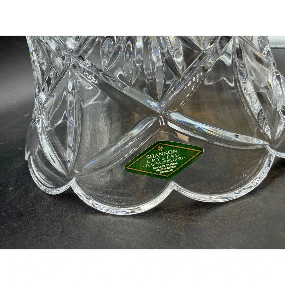 Shannon Crystal by Godinger Cornucopia Horn of Plenty 24% Lead Crystal Vase